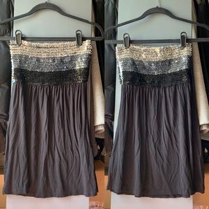 Sequin Strapless Top